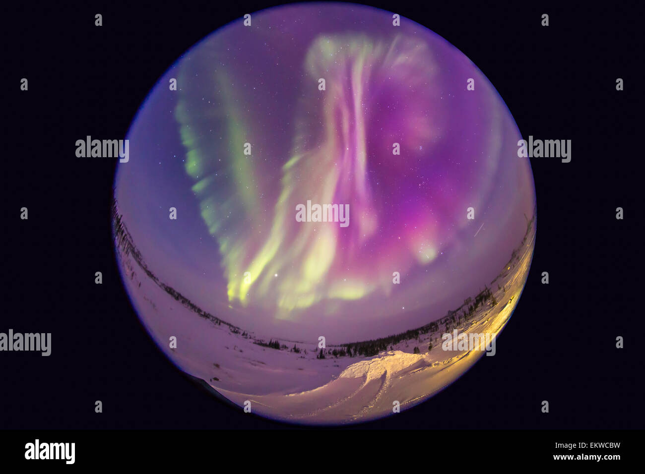Ver lentes de ojo de pez del norte del cielo de invierno Fotografía de  stock - Alamy