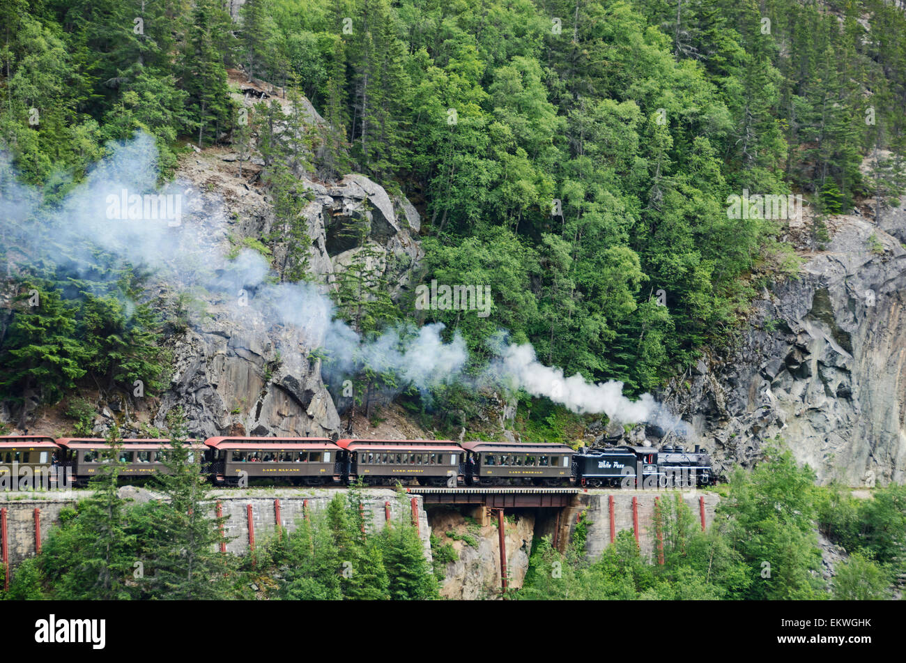 Viaje,Alaska,Antiguo,Tren de vapor Foto de stock