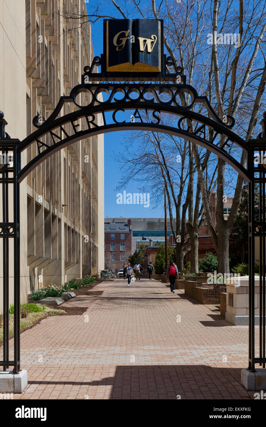 George Washington University America's Gate - Washington, DC, EE.UU. Foto de stock