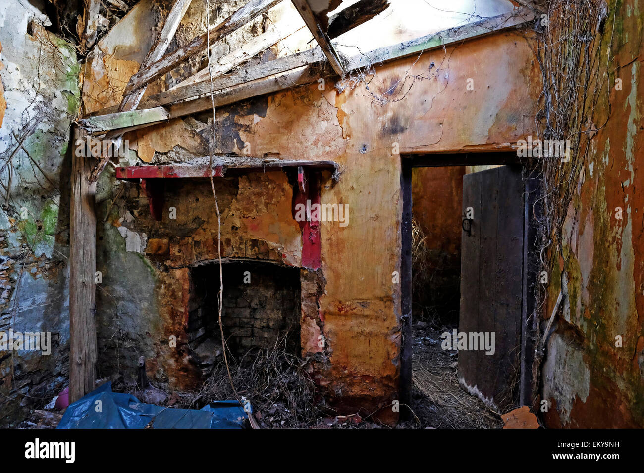 Old Abandoned Gate Lodge House en la zona rural de West Cork Irlanda Foto de stock