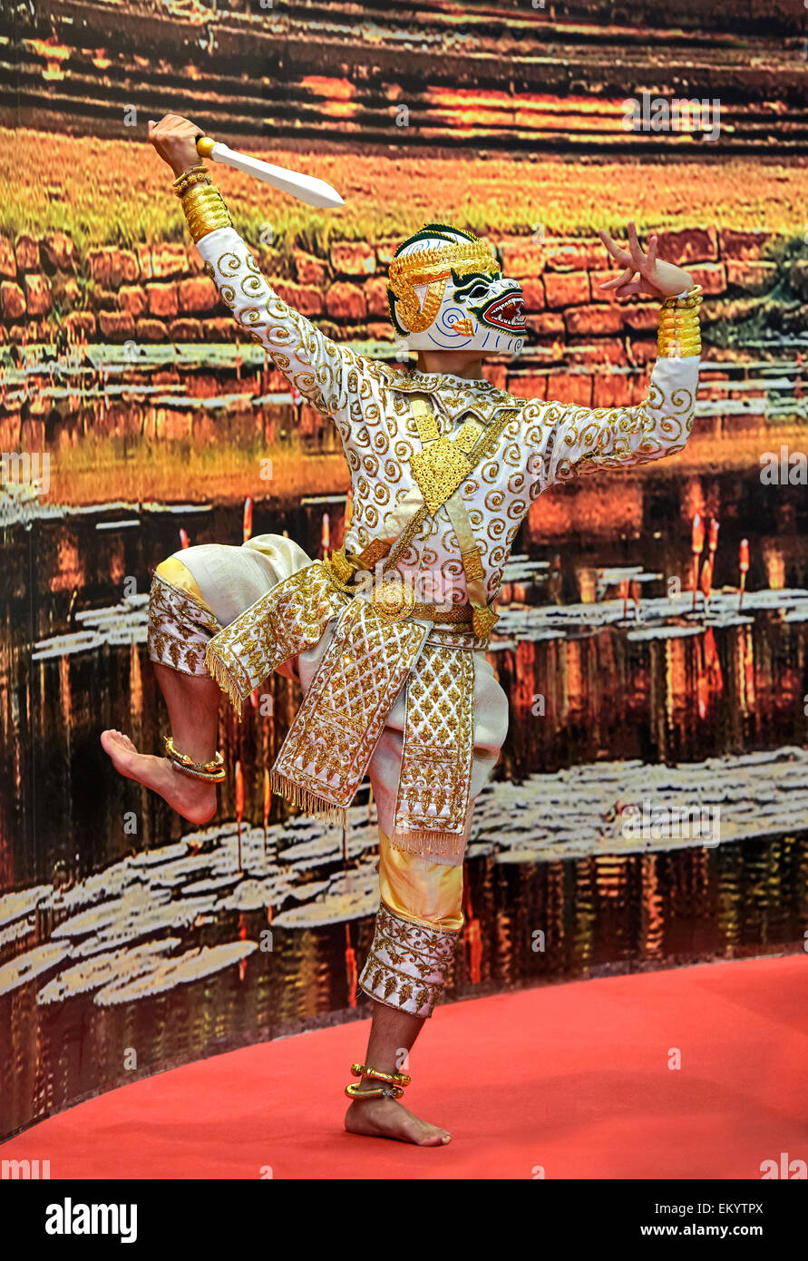 Hanuman el mono general, Danza de la Sirena de Oro, Camboya Foto de stock