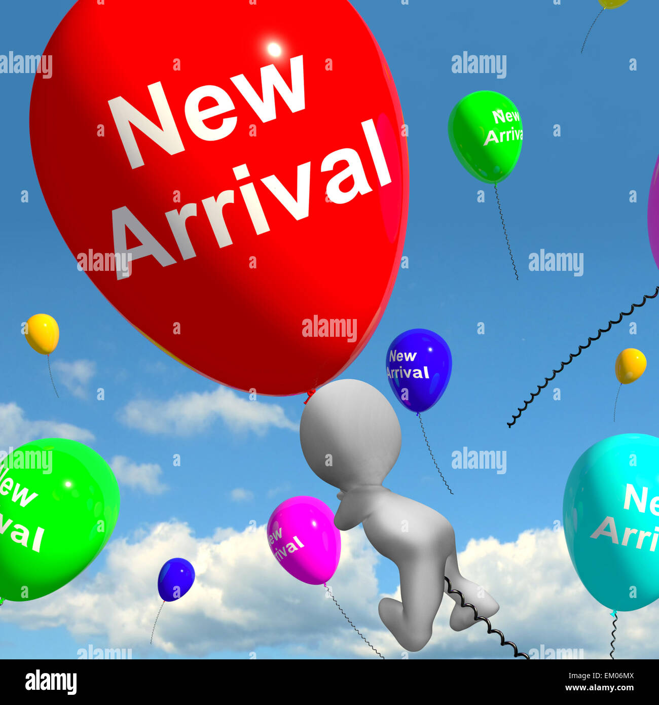 Nueva llegada globos mostrando Últimos Productos colección Foto de stock
