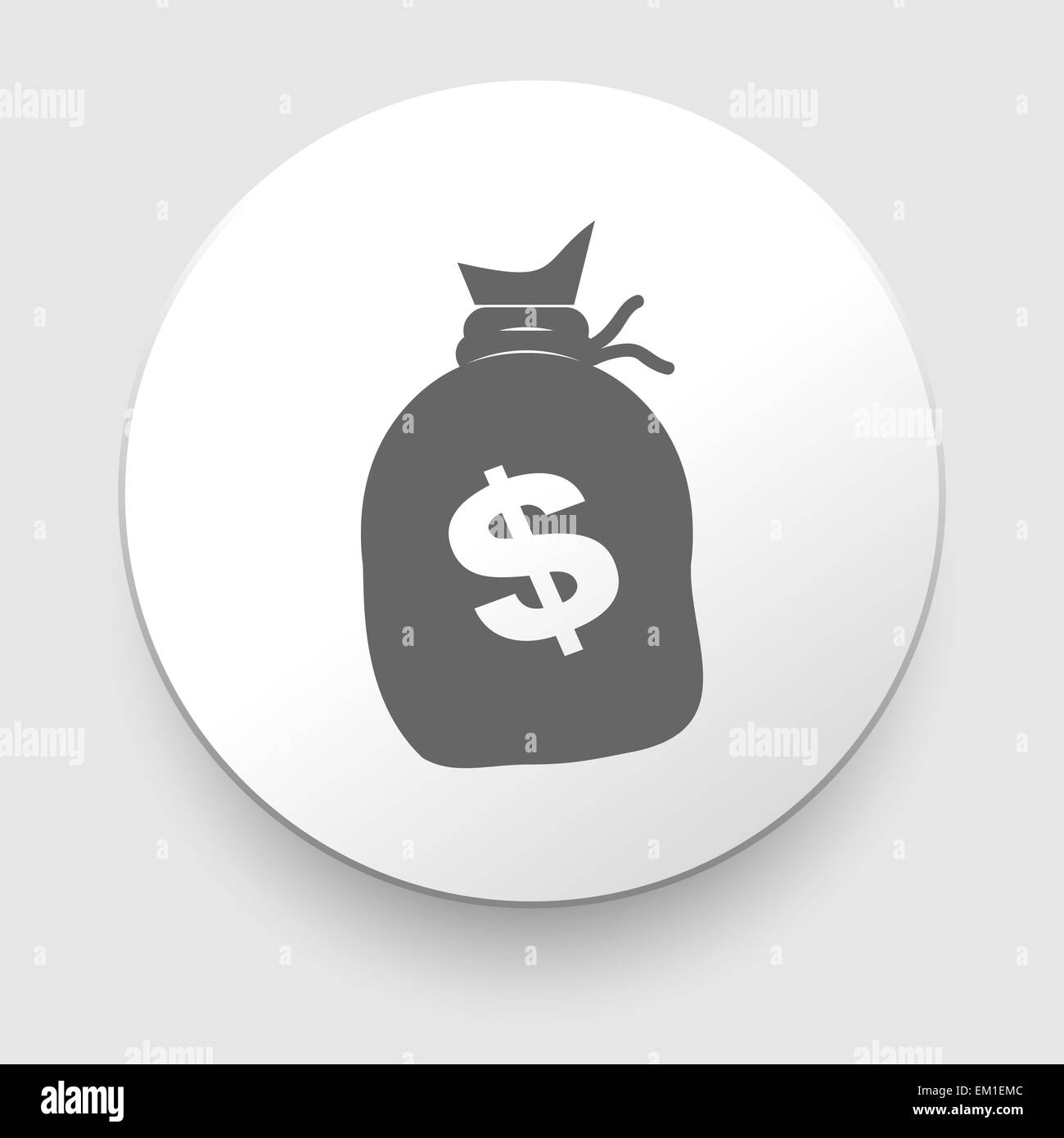 Bolsa de dinero con un icono de signo de dólar Foto de stock