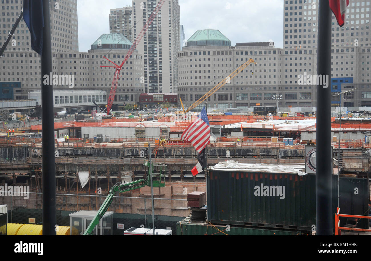 La reconstrucción del World Trade Center. Las fundaciones en construcción 2009 Foto de stock