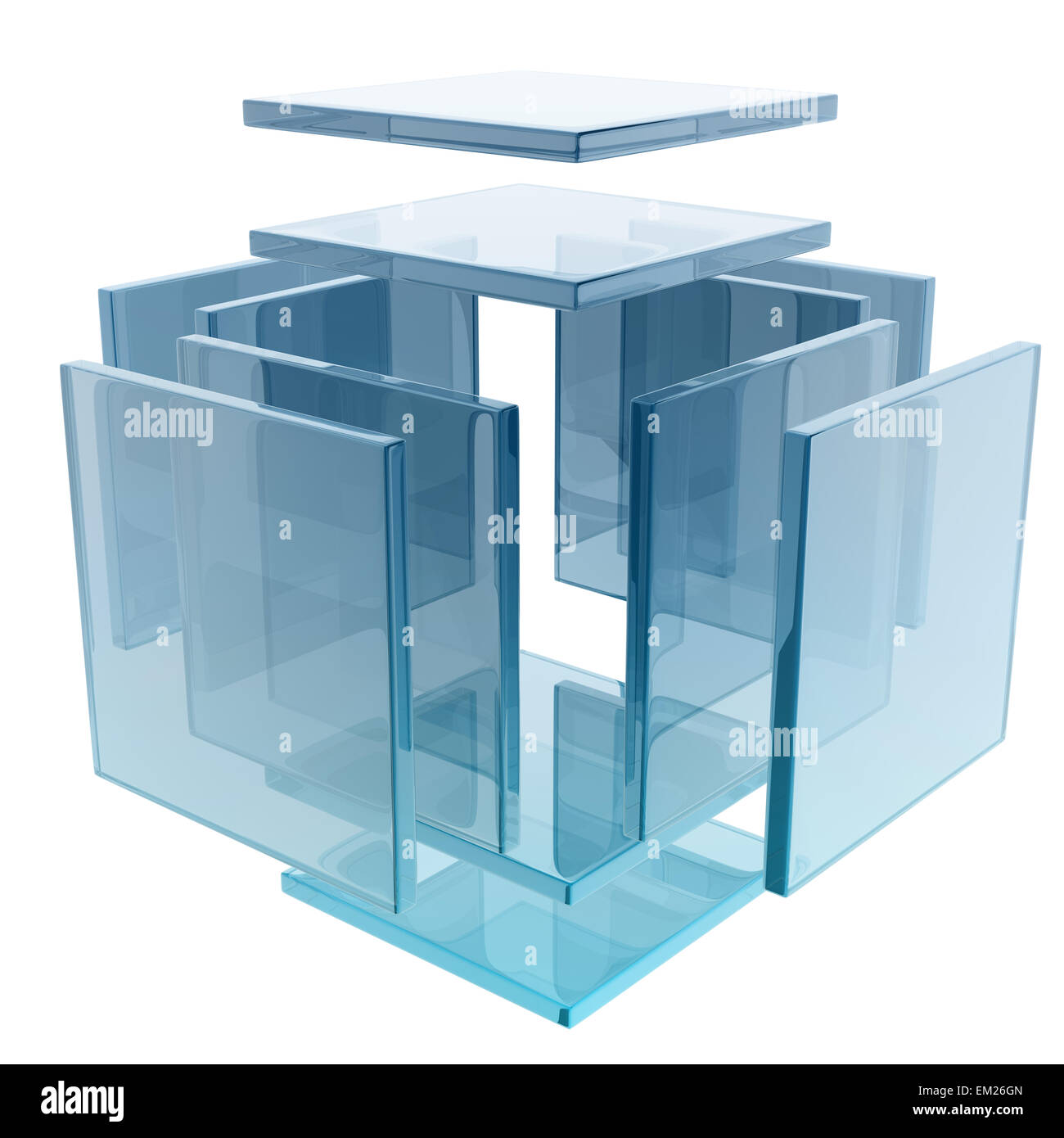 Cubo de cristal compuesto por pequeños cuadrados de vidrio Fotografía de  stock - Alamy