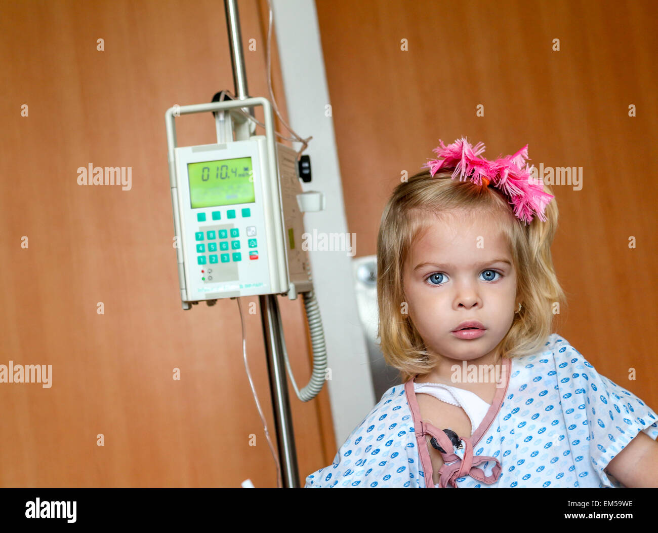 Niña hospitalizados Foto de stock