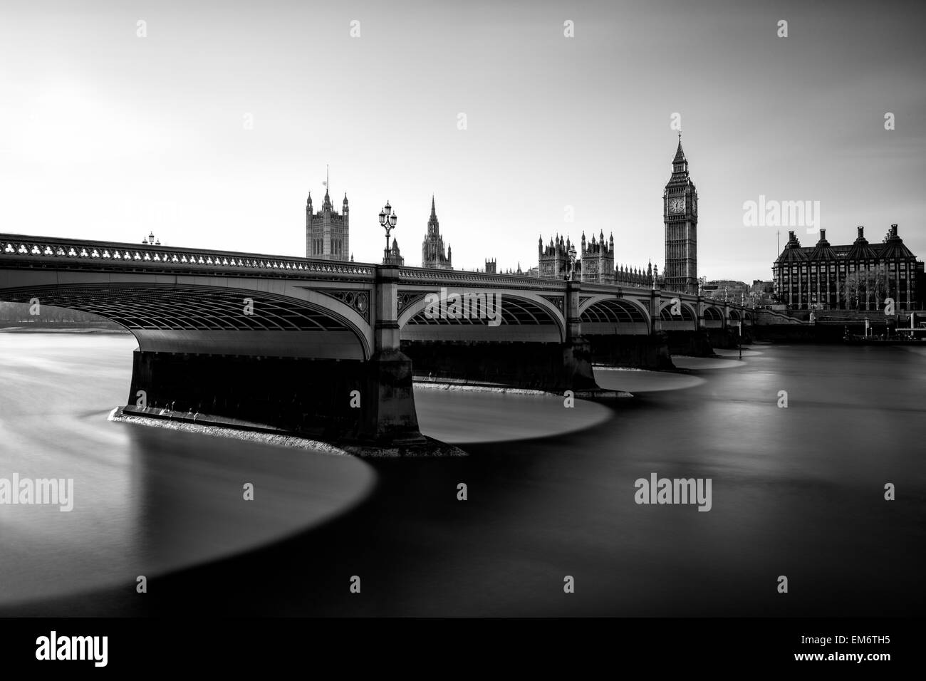 Big Ben es el sobrenombre de la gran campana del reloj, también conocida como la Torre del Reloj y la Torre de Elizabeth. Foto de stock