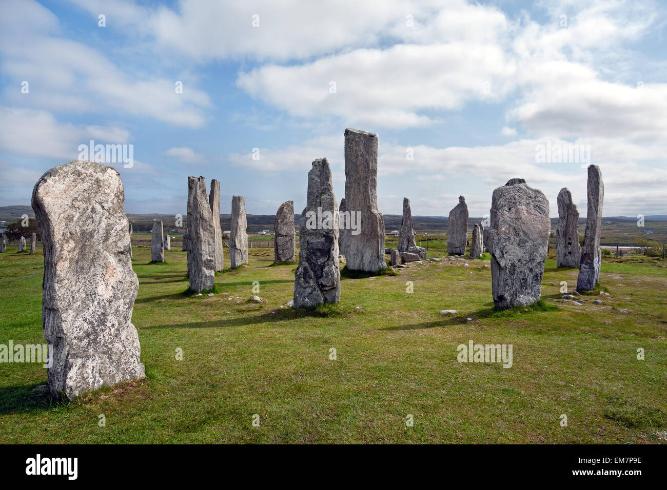 Círculo de piedra permanente en Callanish, Isla de Lewis, Hébridas Exteriores, Escocia Foto de stock
