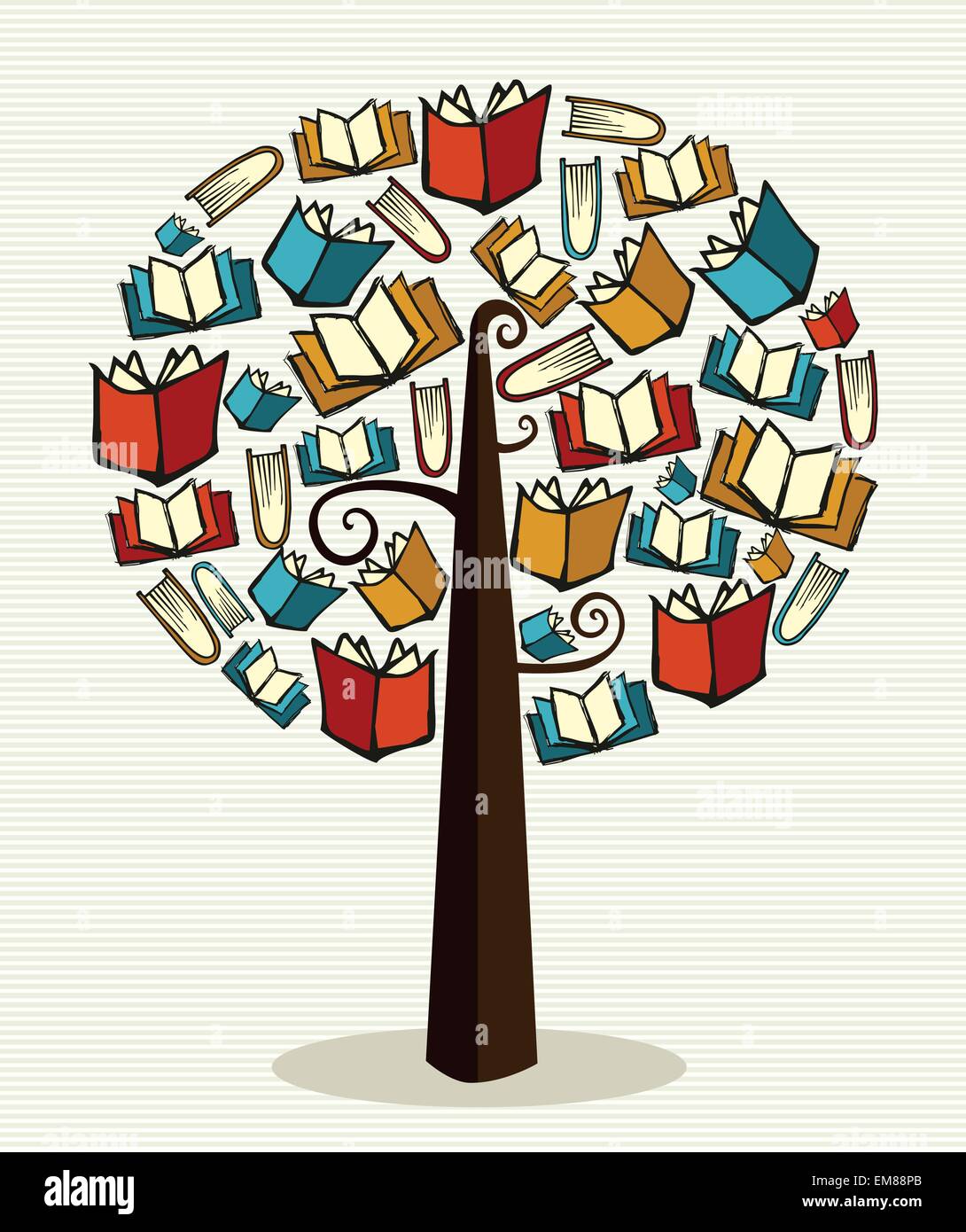 Concepto de árbol de libros Imagen Vector de stock - Alamy