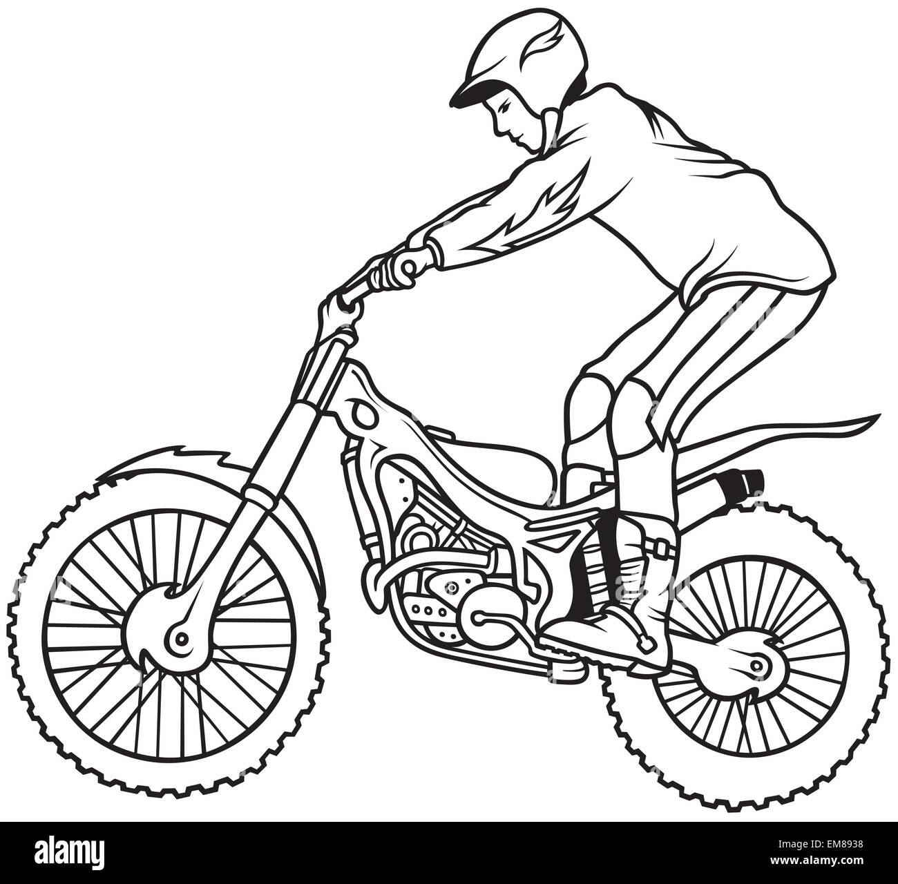 Moto cross driver motorcycle sport Imágenes vectoriales de stock - Alamy