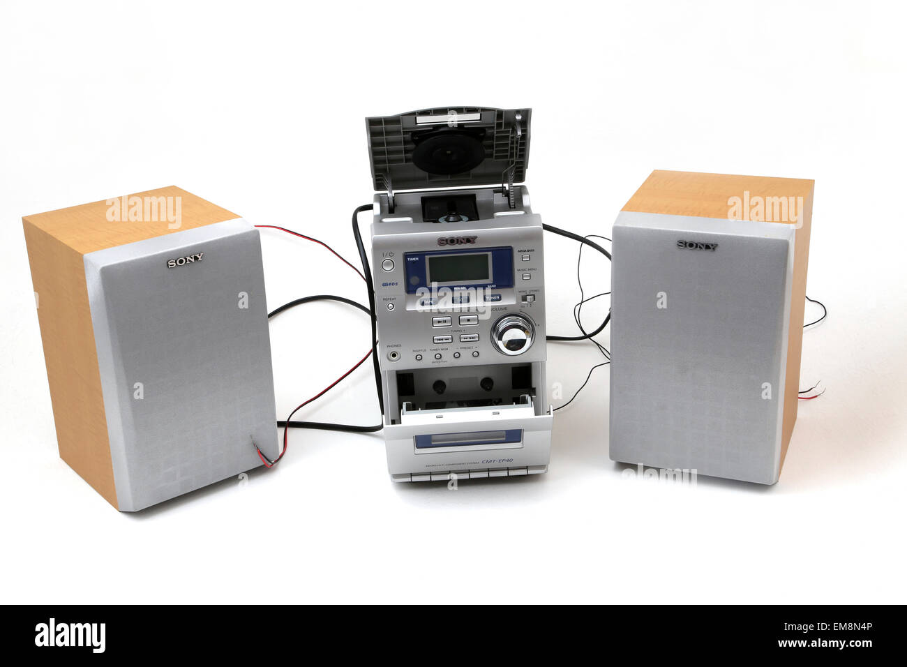 Sony Micro sistema de componentes Hi-Fi compacto reproductor de casetes y discos Foto de stock