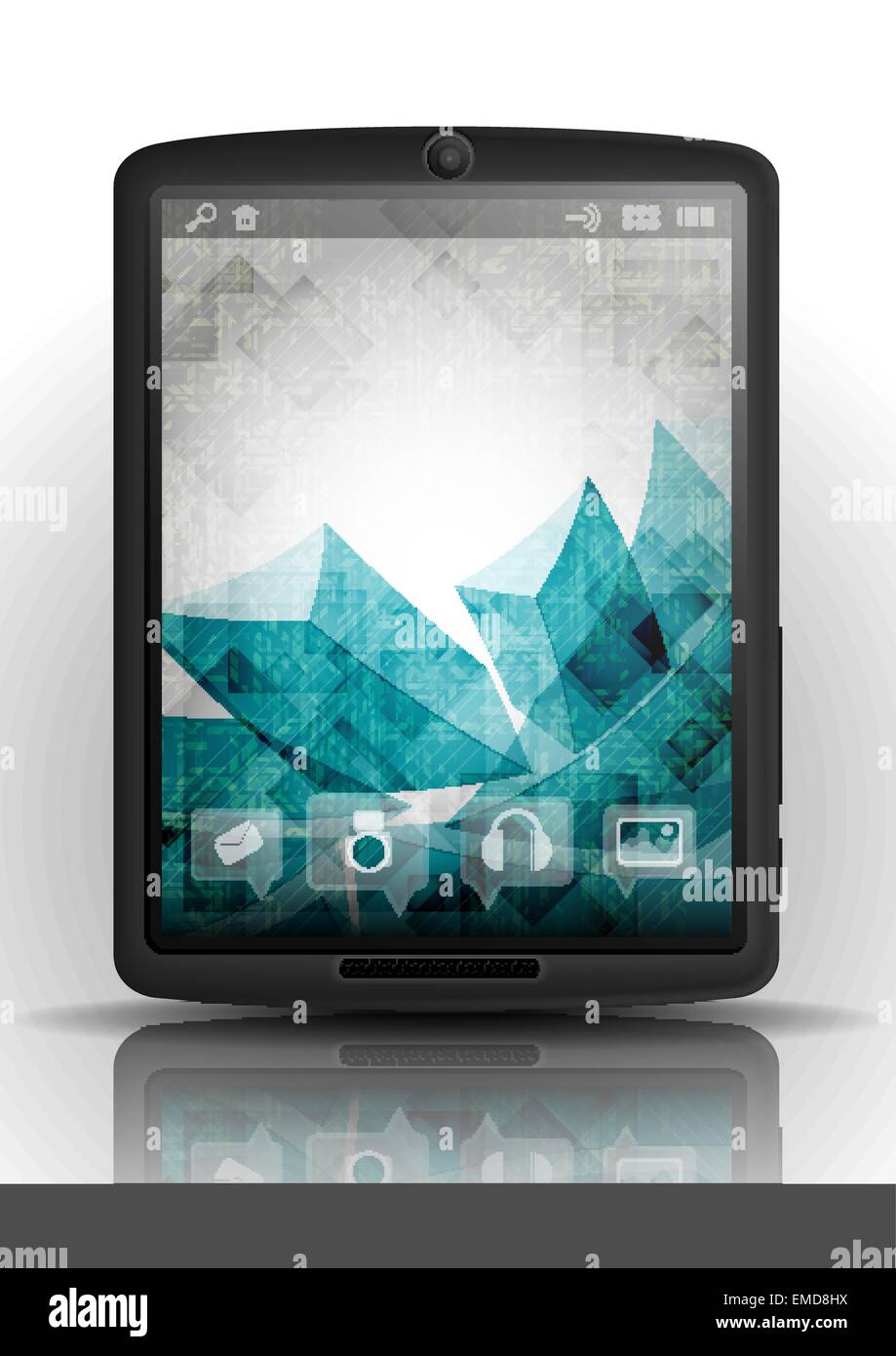 Tablet PC y teléfono móvil. Ilustración del Vector