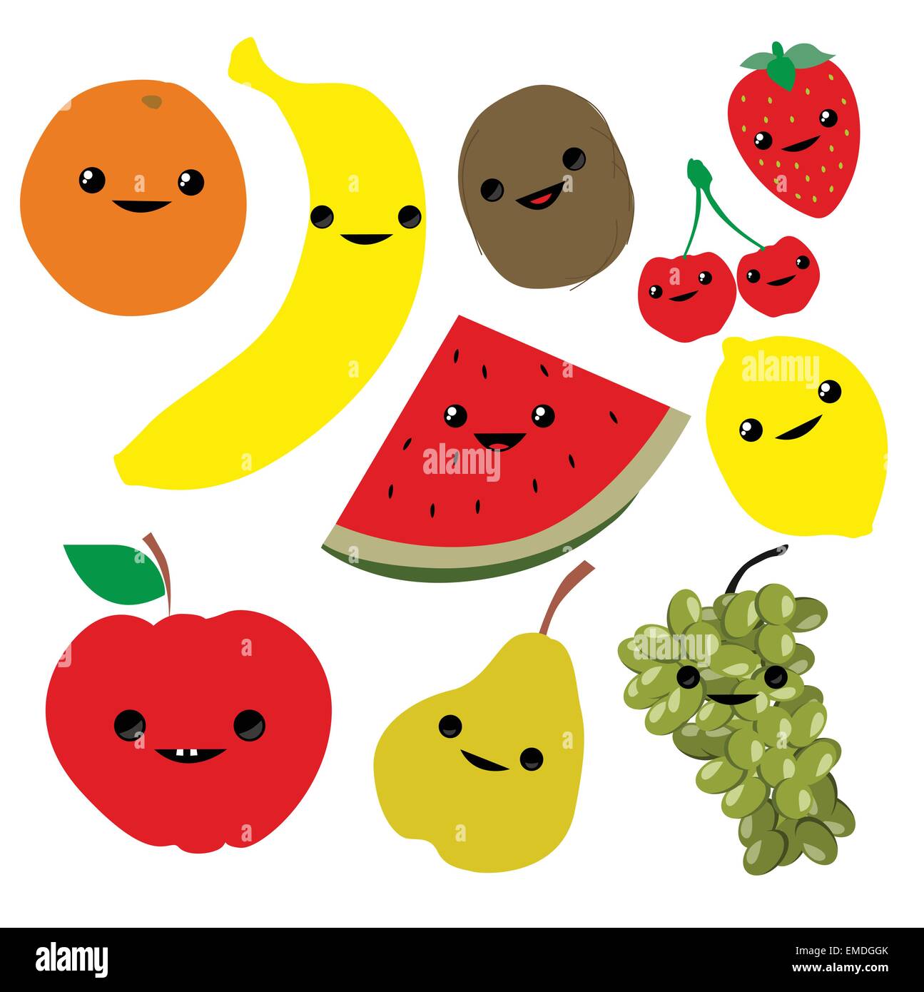 Caricatura de frutas Imagen Vector de stock - Alamy