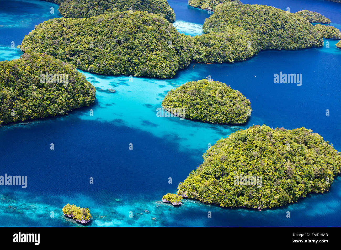 Islas Palau desde arriba Foto de stock