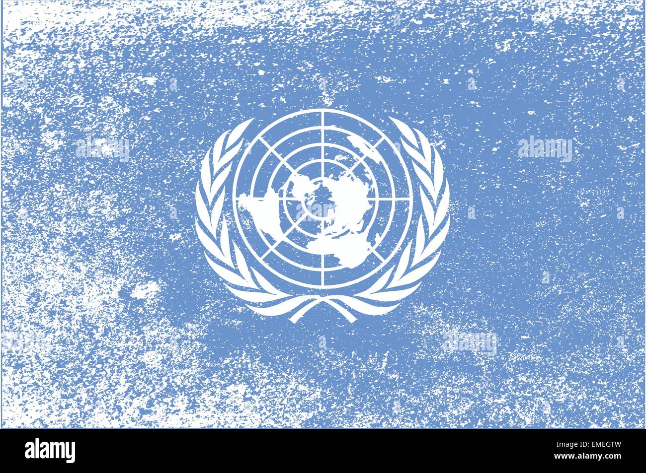 Bandera de las Naciones Unidas Grunge Ilustración del Vector