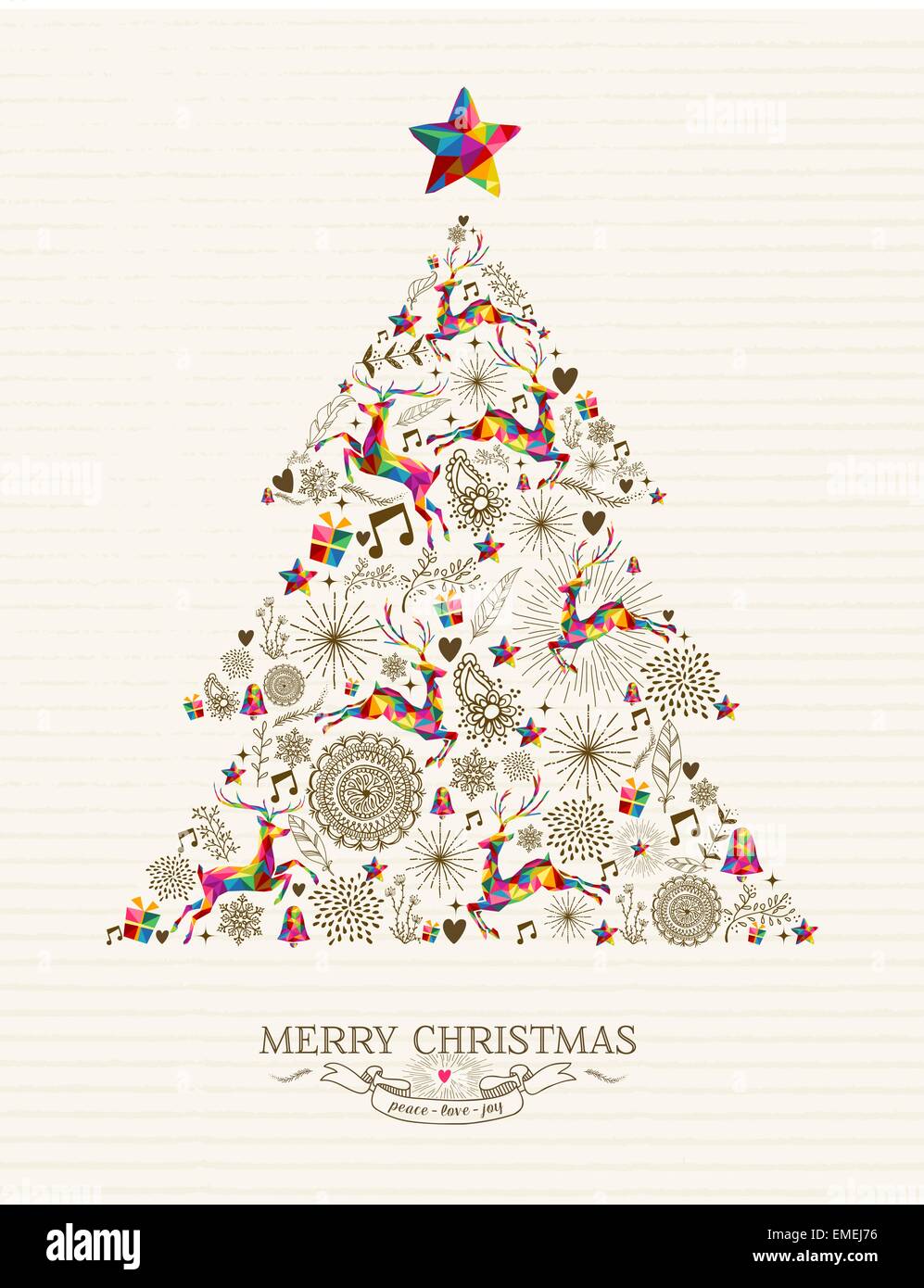 Vintage christmas tree Imágenes vectoriales de stock - Alamy