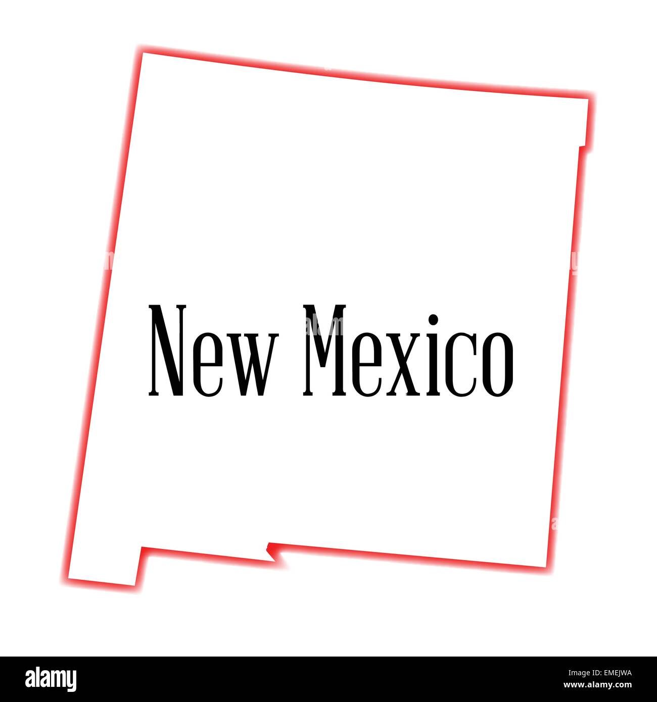 Mapa de contorno del estado de Nuevo México Ilustración del Vector