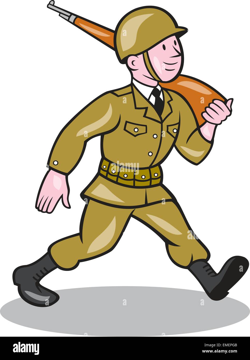 La Segunda Guerra Mundial el soldado americano aislado de dibujos animados  Imagen Vector de stock - Alamy
