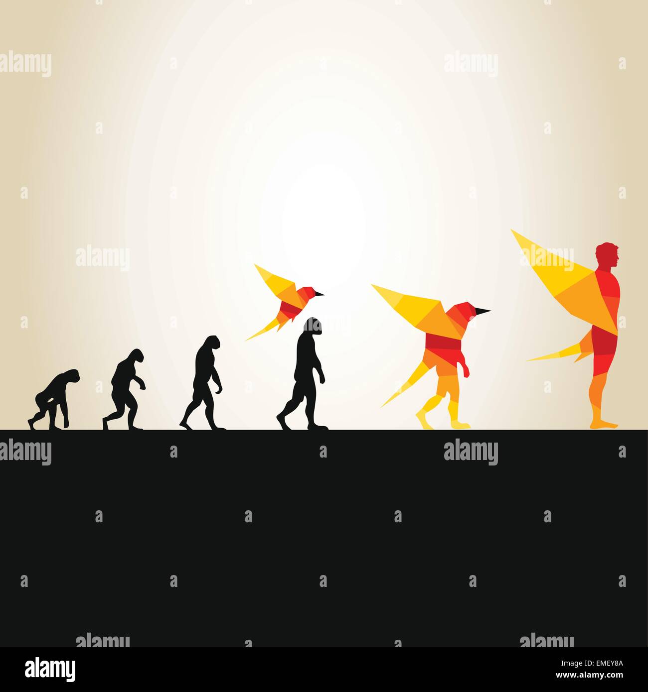 Evolución en un ave2 Ilustración del Vector