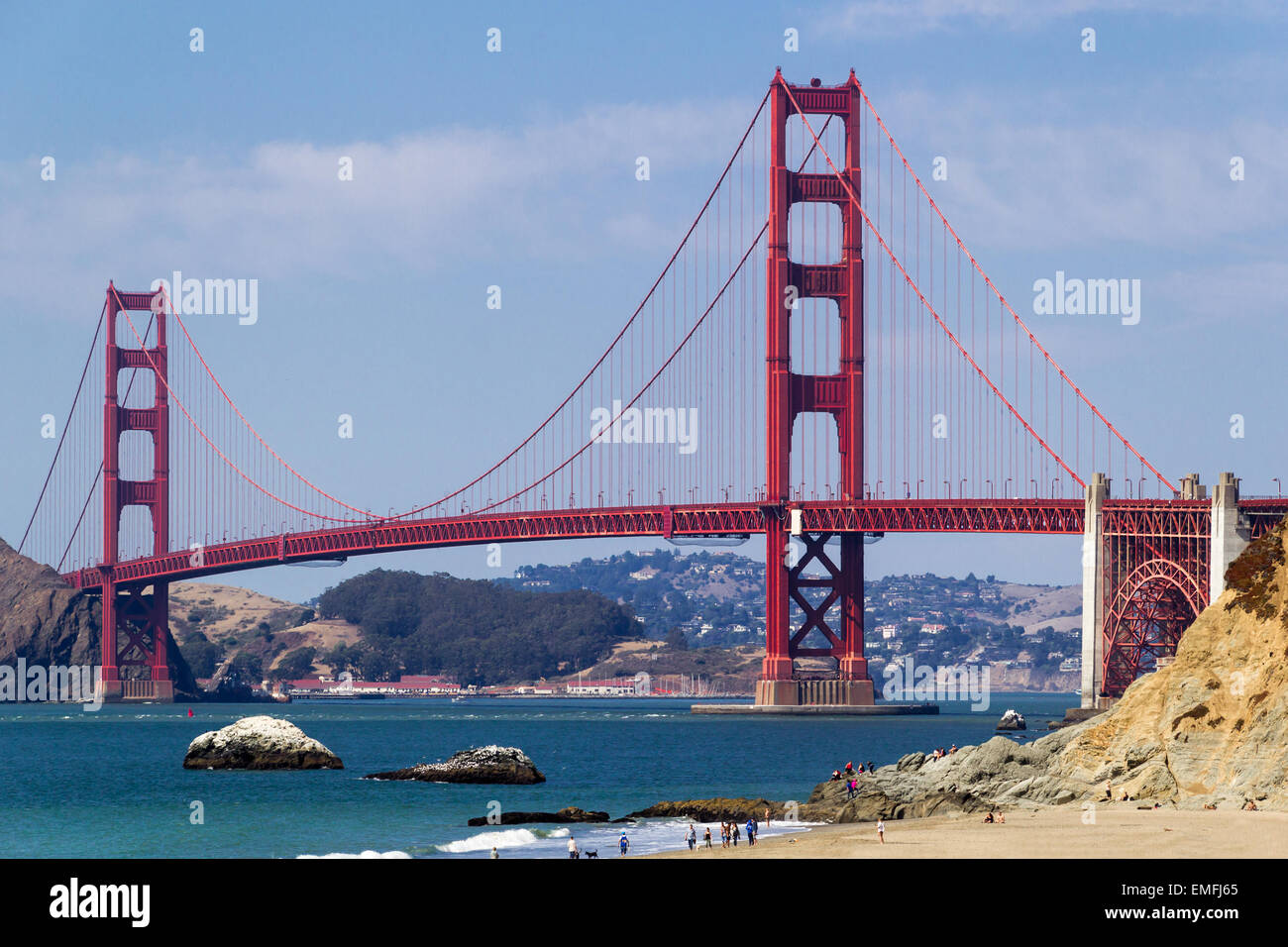 Golden Gate Bridge visto desde arriba Baker Beach Foto de stock