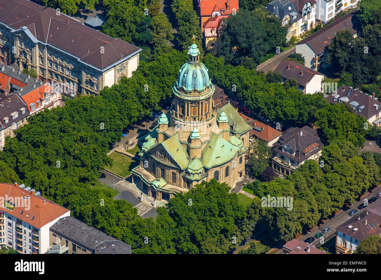 Iglesia de Cristo, Mannheim, Baden-Württemberg, Alemania Foto de stock