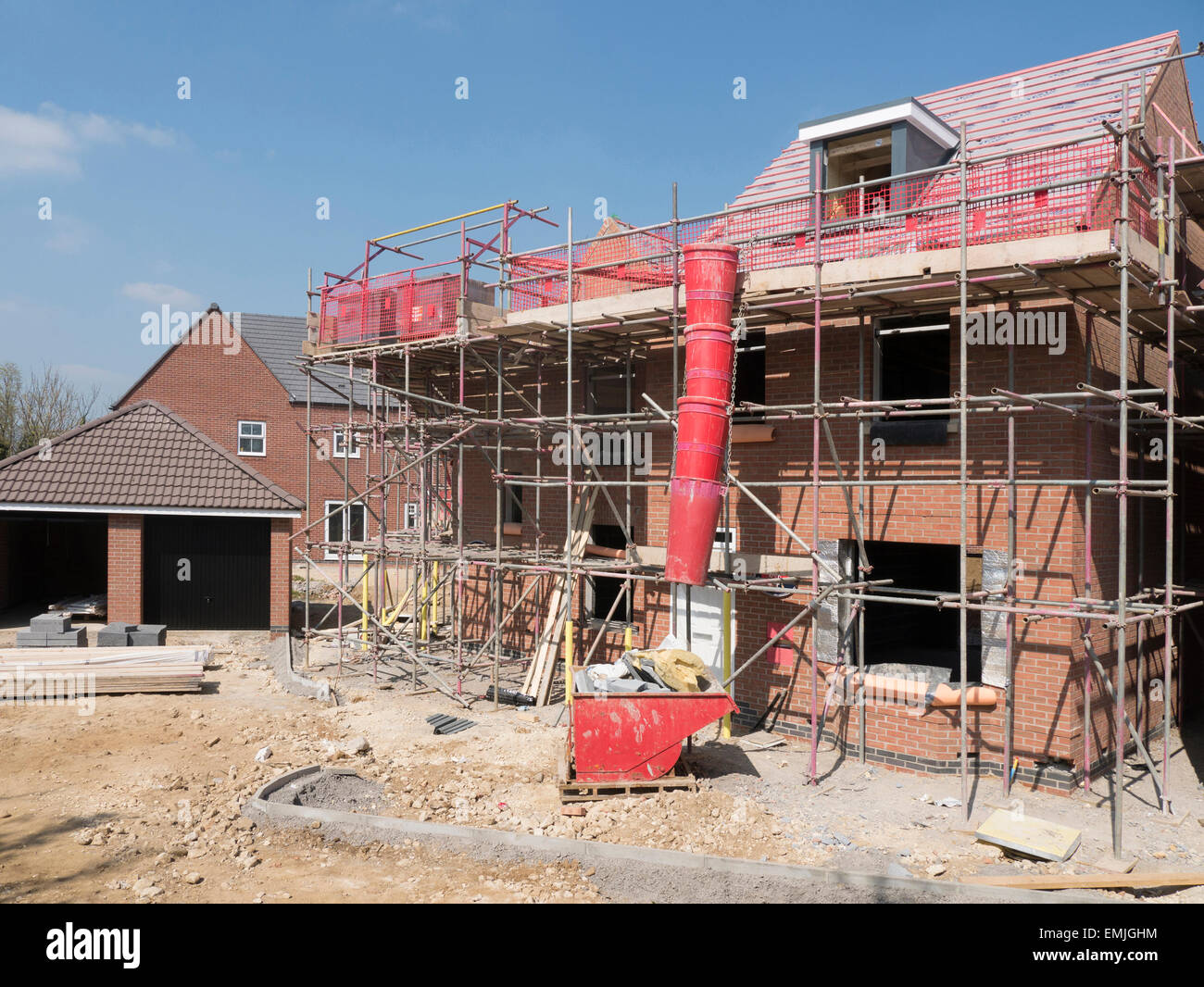 La construcción de nuevas viviendas, Lincolnshire, Inglaterra, Reino Unido. Foto de stock