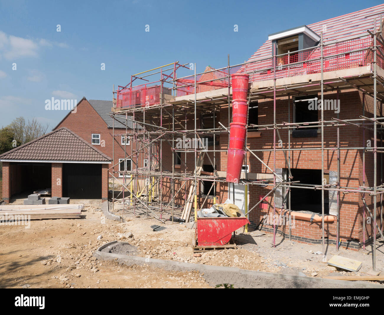 La construcción de nuevas viviendas, Lincolnshire, Inglaterra, Reino Unido. Foto de stock