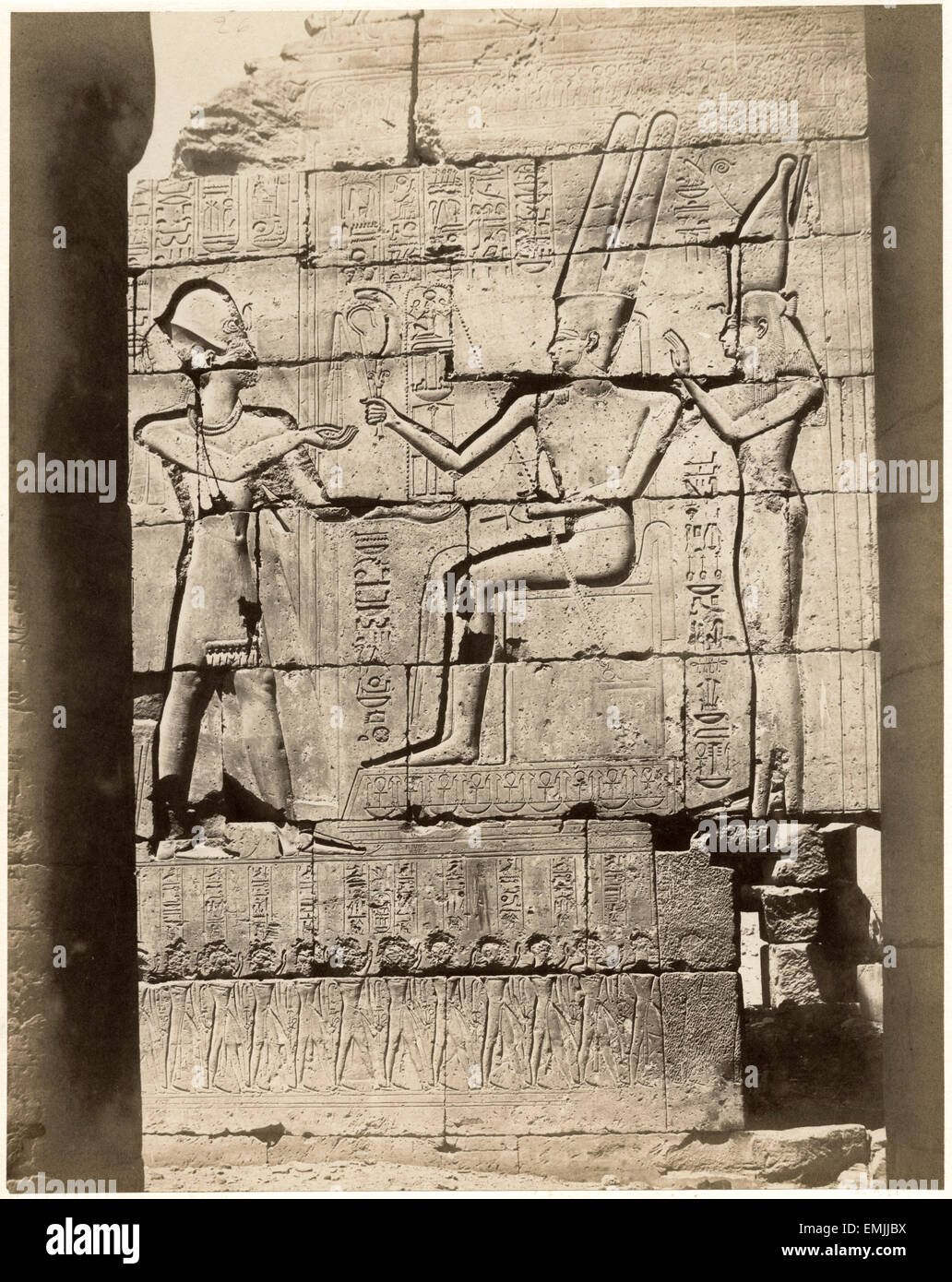 Ramsés, Templo de Memnon, Egipto, albúmina impresión, circa 1890 Foto de stock