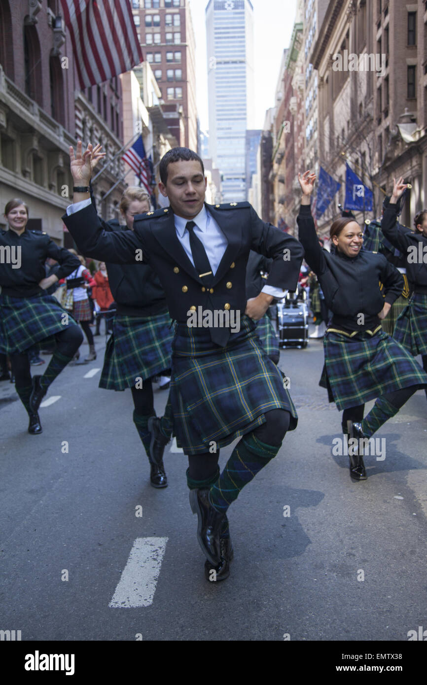 El desfile anual de tartán escocés todo se celebra en la Ciudad de Nueva York en la primavera de cada año. Foto de stock