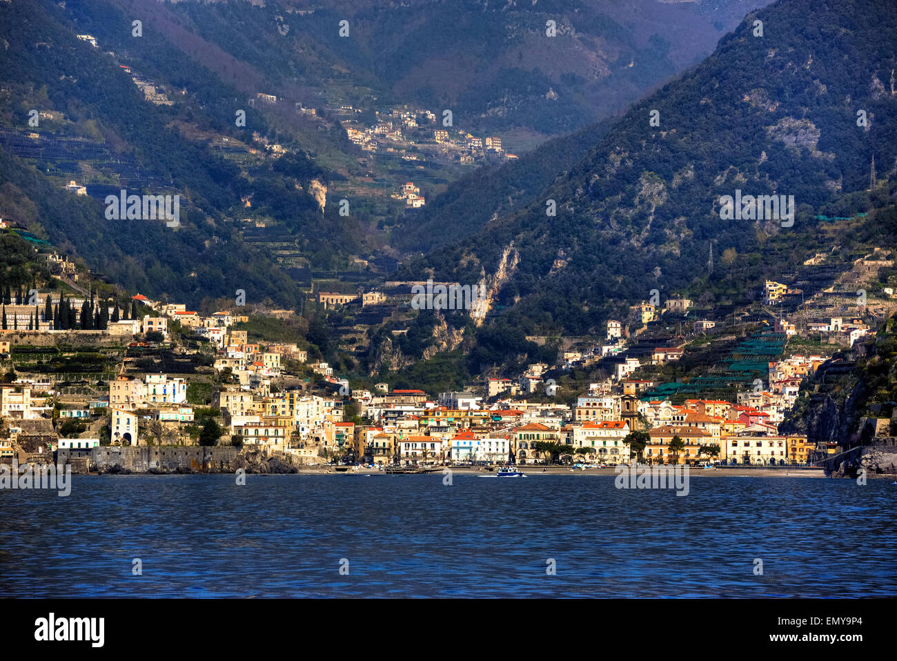 Minori, en la costa de Amalfi, Campania, Italia Foto de stock
