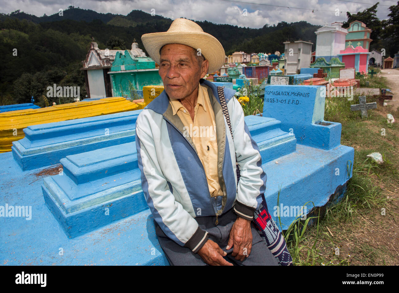 El cementerio de Chichicastenango, Guatemala Foto de stock