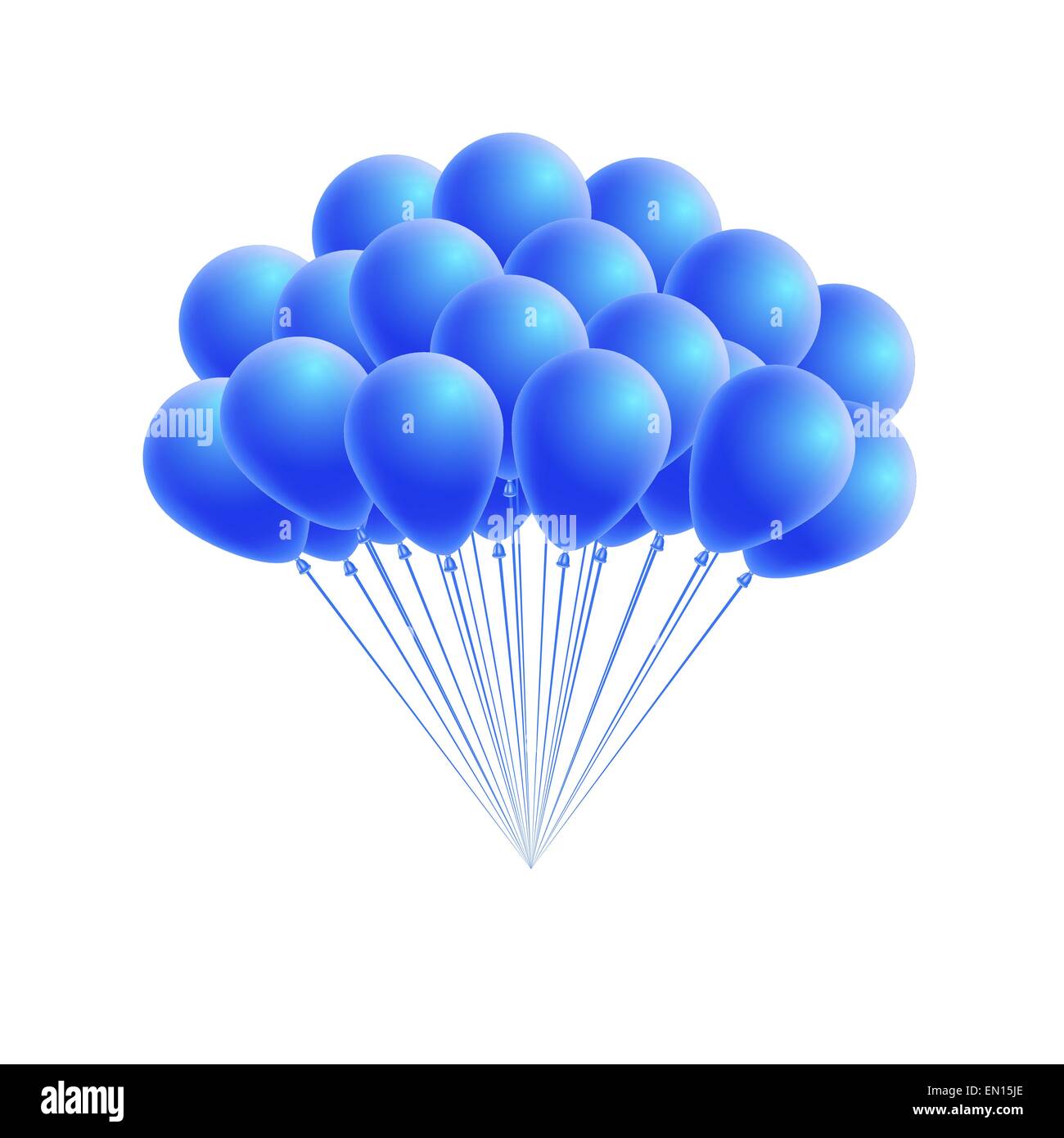 Montón de vectores o fiesta de cumpleaños globos azules. Saludo o elemento  de diseño de tarjeta de invitación Imagen Vector de stock - Alamy