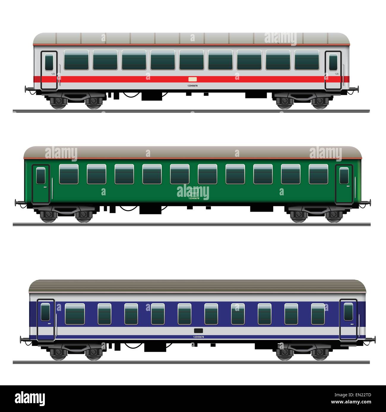 Los vagones de pasajeros. Ilustración vectorial detallado Ilustración del Vector