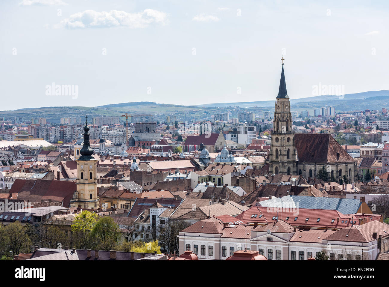 Alta Vista de Cluj Napoca ciudad en Rumania Foto de stock