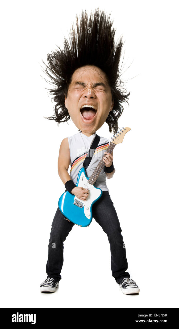 Caricatura del hombre rock star Fotografía de stock - Alamy