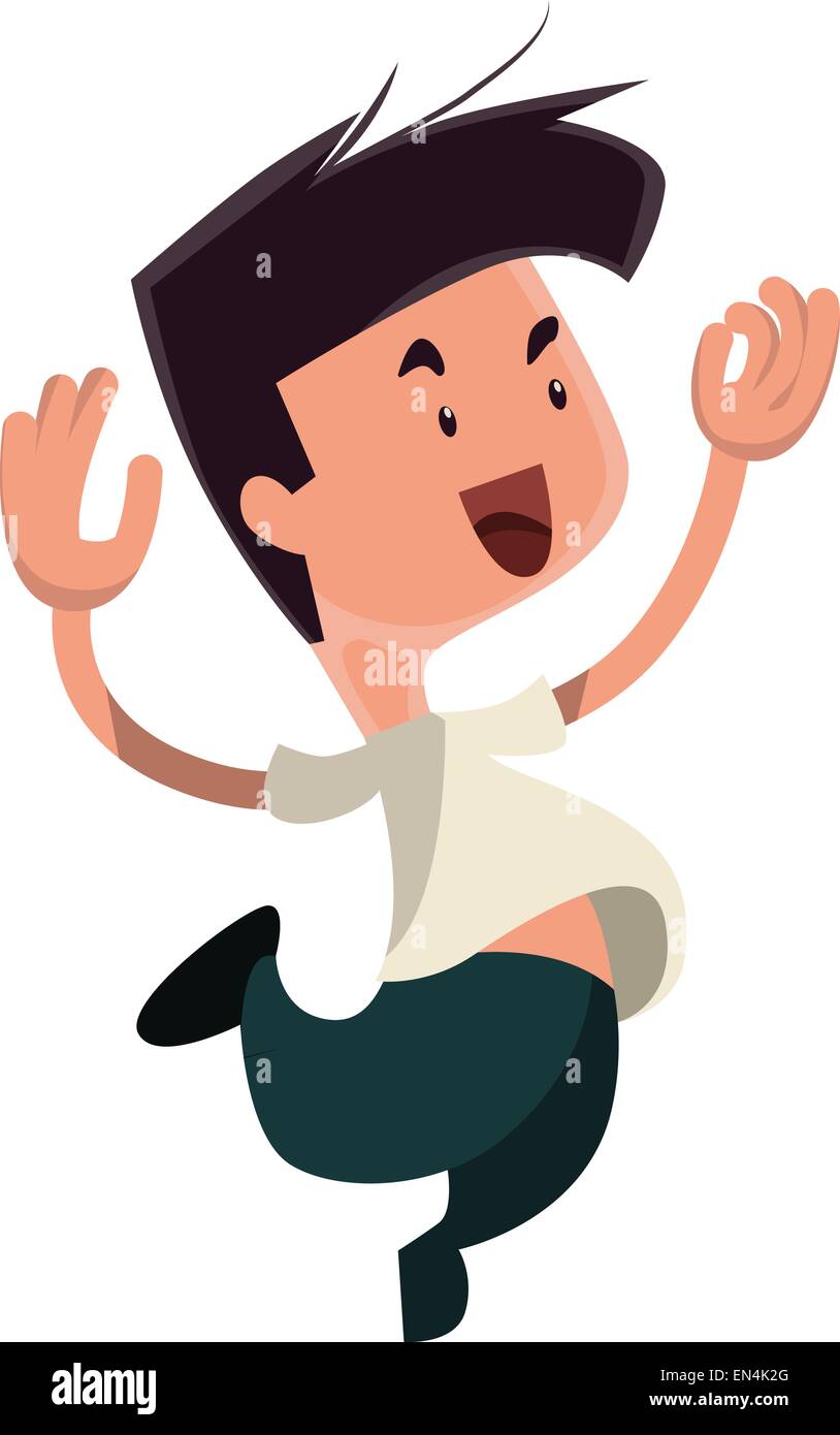 Hombre saltando de felicidad ilustración vectorial de dibujos animados  Imagen Vector de stock - Alamy