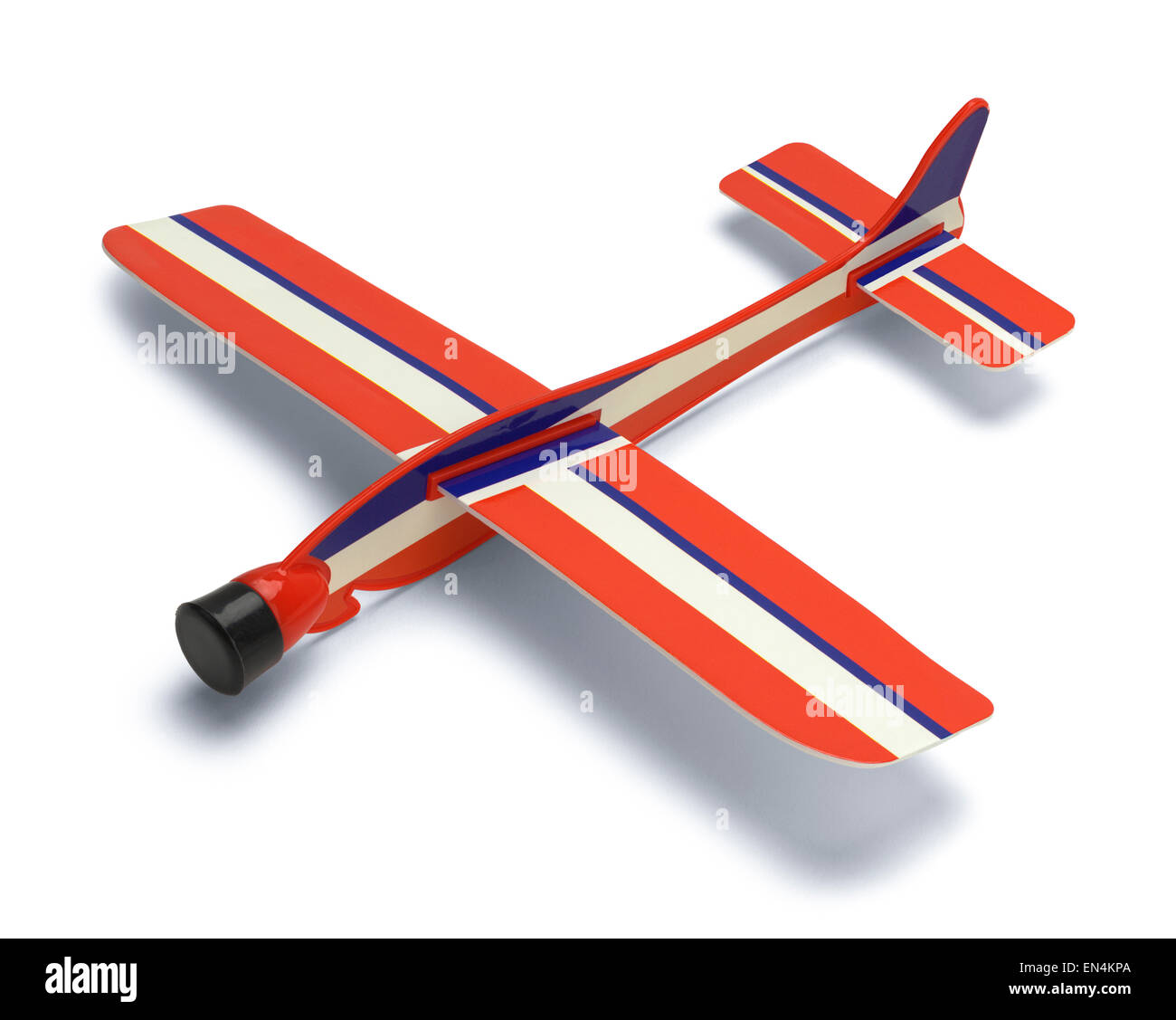 Avión de juguete de poliestireno plástico aislado sobre un fondo blanco  Fotografía de stock - Alamy