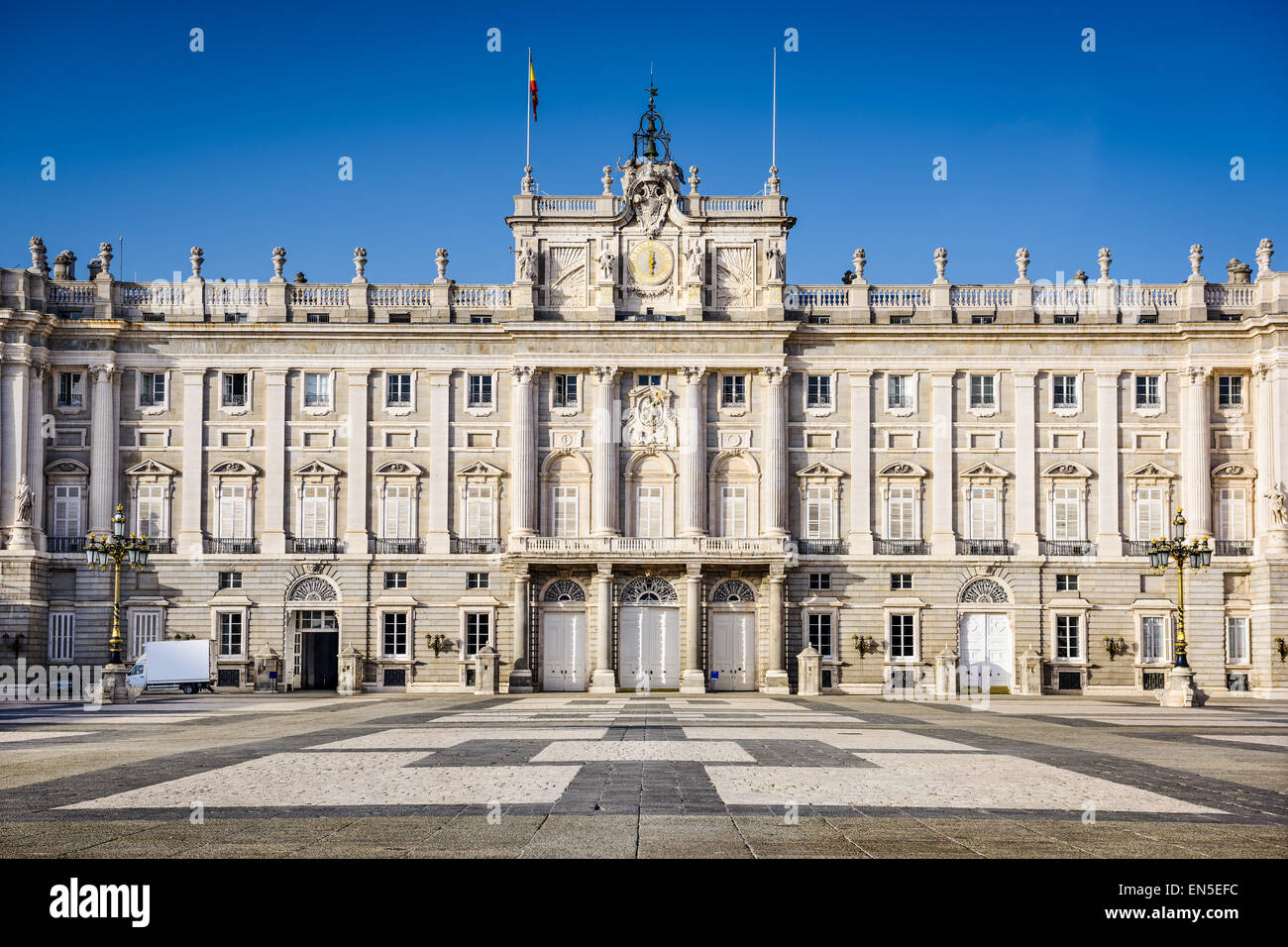Madrid, España, en el patio del Palacio Real. Foto de stock