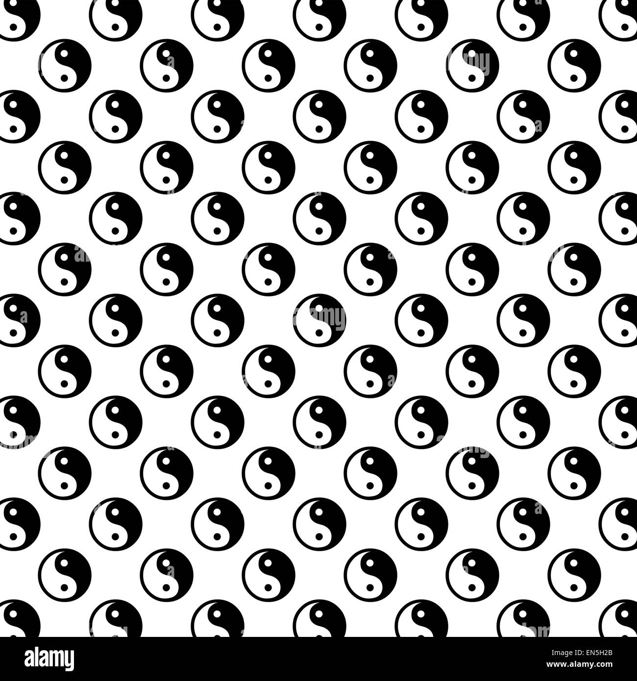 Yin Yang del Taoismo equilibrio blanco negro chino Tao Símbolo Patrón de textura de fondo Foto de stock