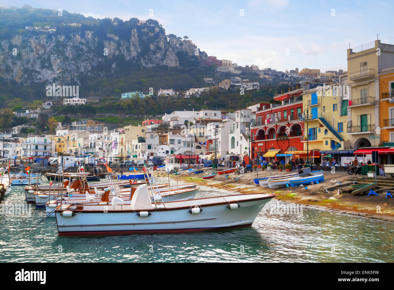 Marina Grande, Capri, Nápoles, Campania, Italia Foto de stock