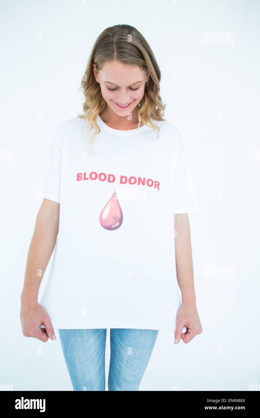 Sonriendo a los donantes de sangre Foto de stock