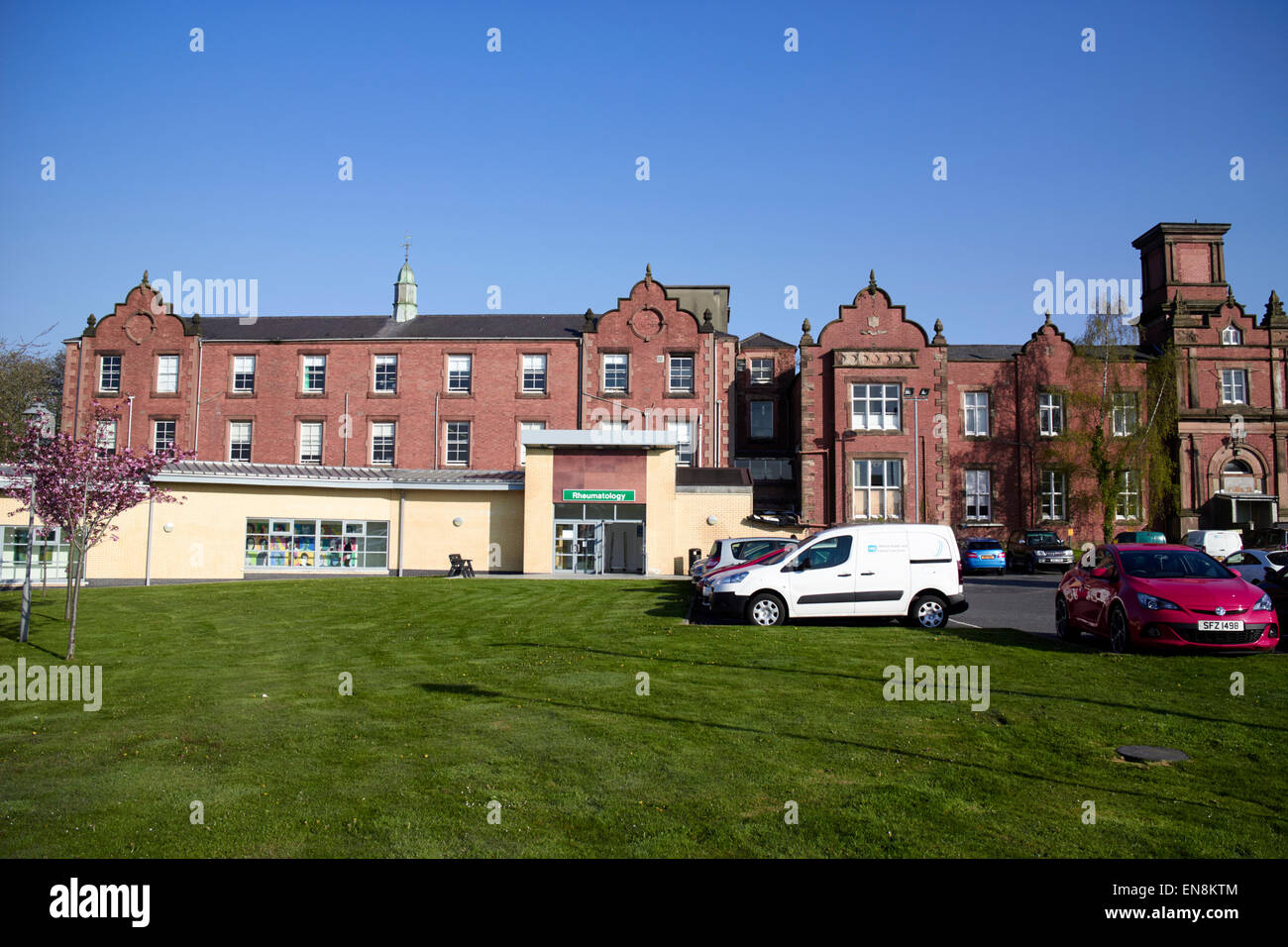 Departamento de Reumatología en el viejo edificio en Musgrave Park Hospital Belfast, Irlanda del Norte Foto de stock