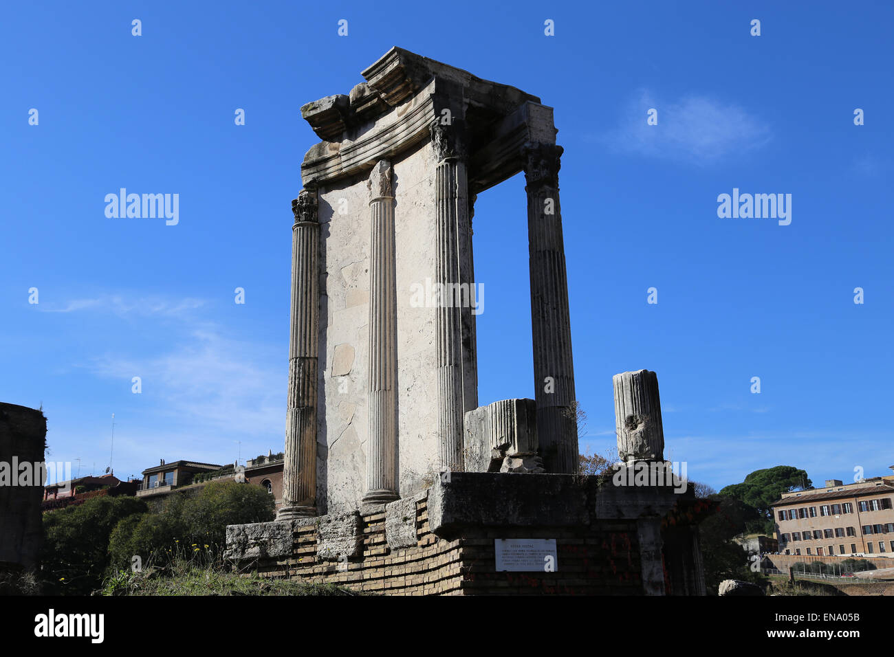 Italia. Roma. Foro Romano. Templo de Vesta. Antiguo Reino romano. Foto de stock