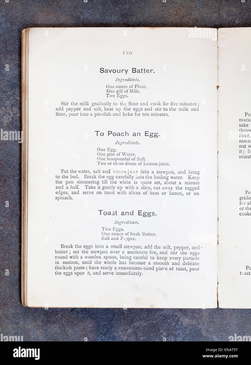 Libro de Recetas de cocina normal por la Sra. Charles Clarke, para la Escuela Nacional de Capacitación para la cocina Foto de stock