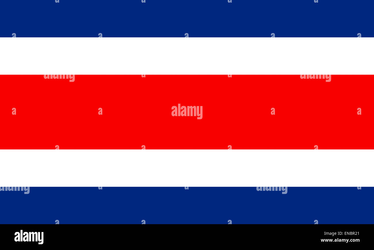 La bandera nacional de la República de Costa Rica. Foto de stock