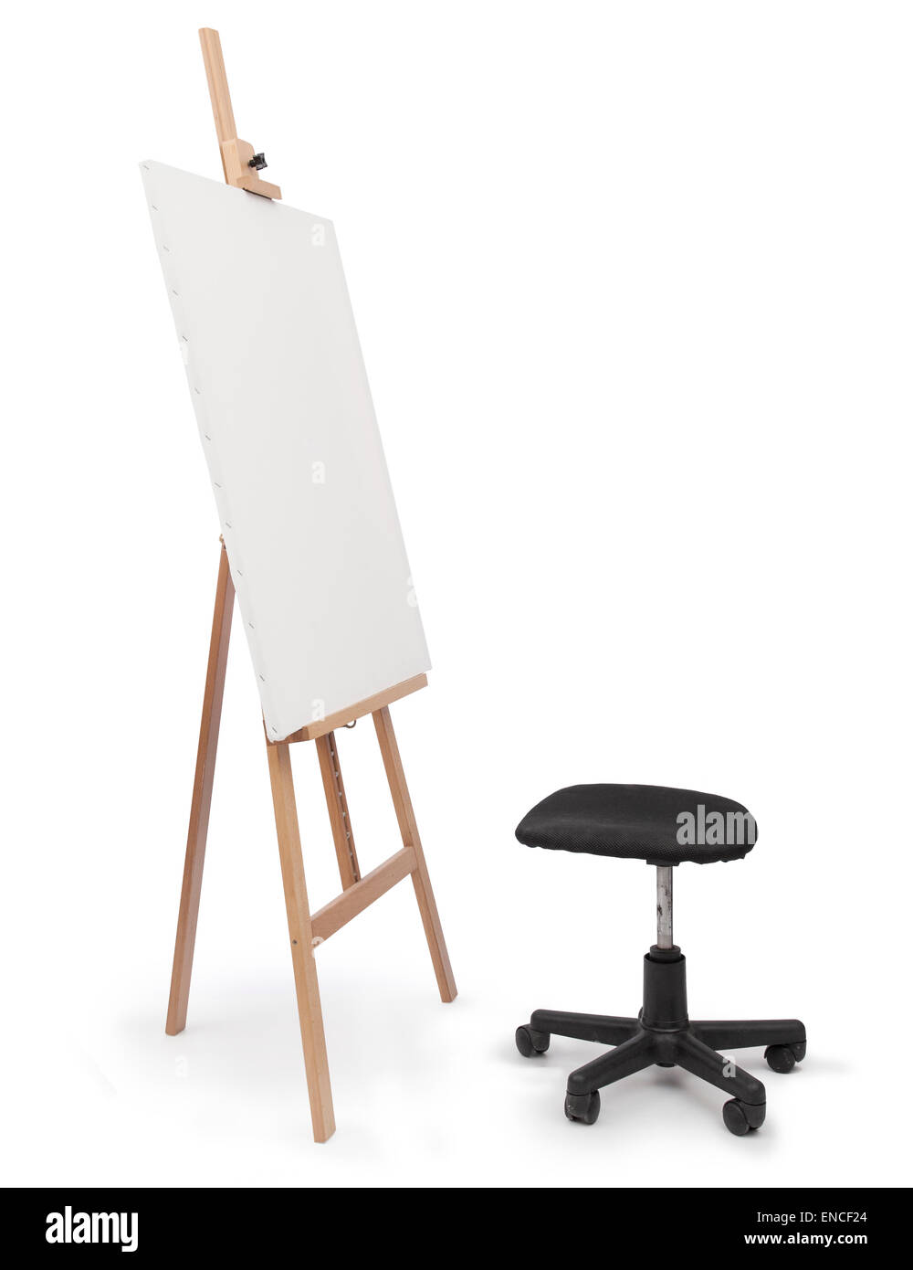 Pintura de caballete, studio sobre blanco Foto de stock