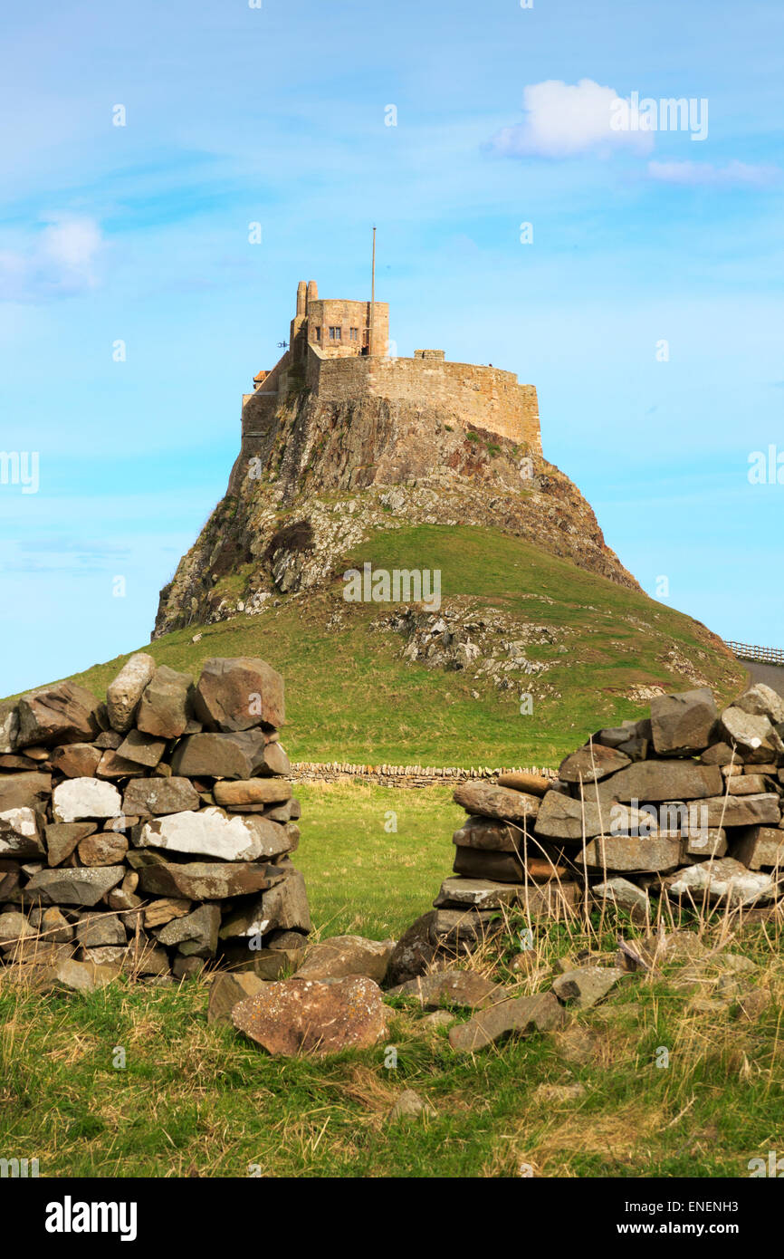 Castillo de Lindisfarne, Holy Isle, Northumberland, Inglaterra, Reino Unido. Foto de stock