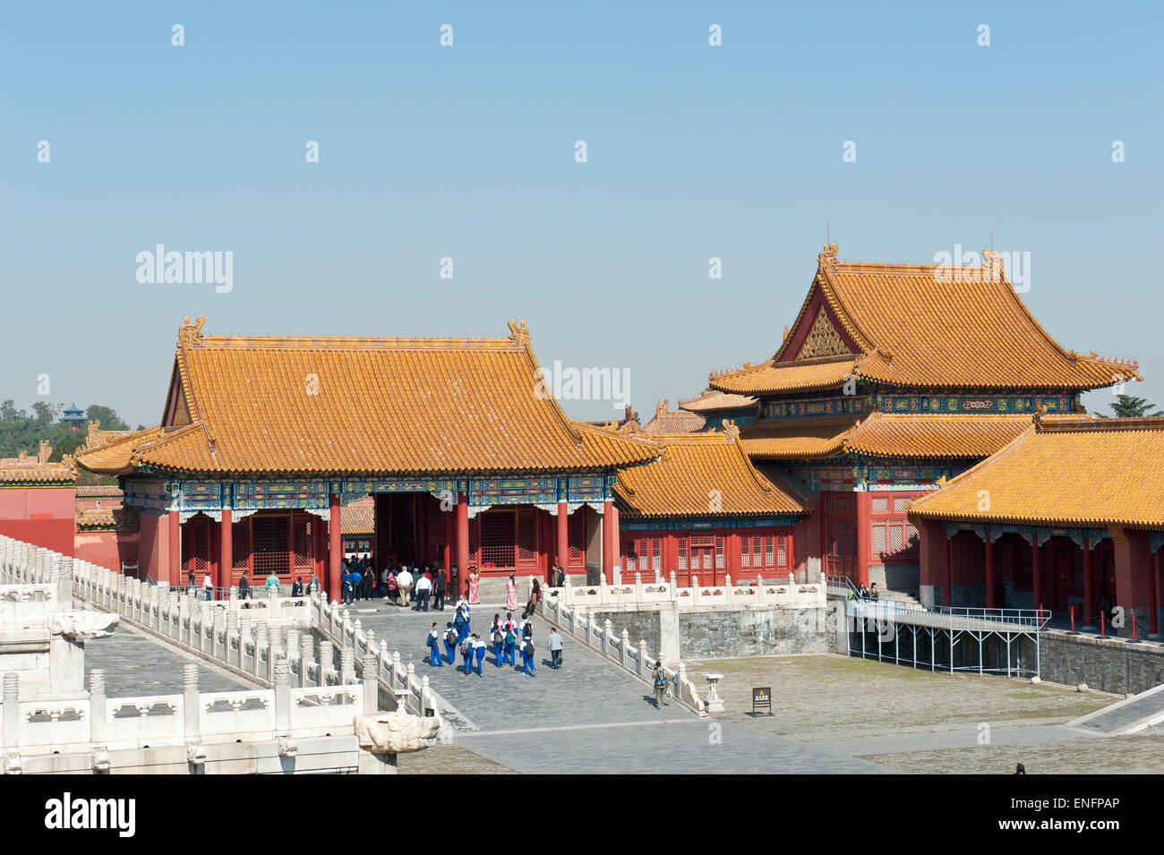 Pabellón de arco, la Ciudad Prohibida, el palacio del emperador, Beijing, República Popular de China Foto de stock