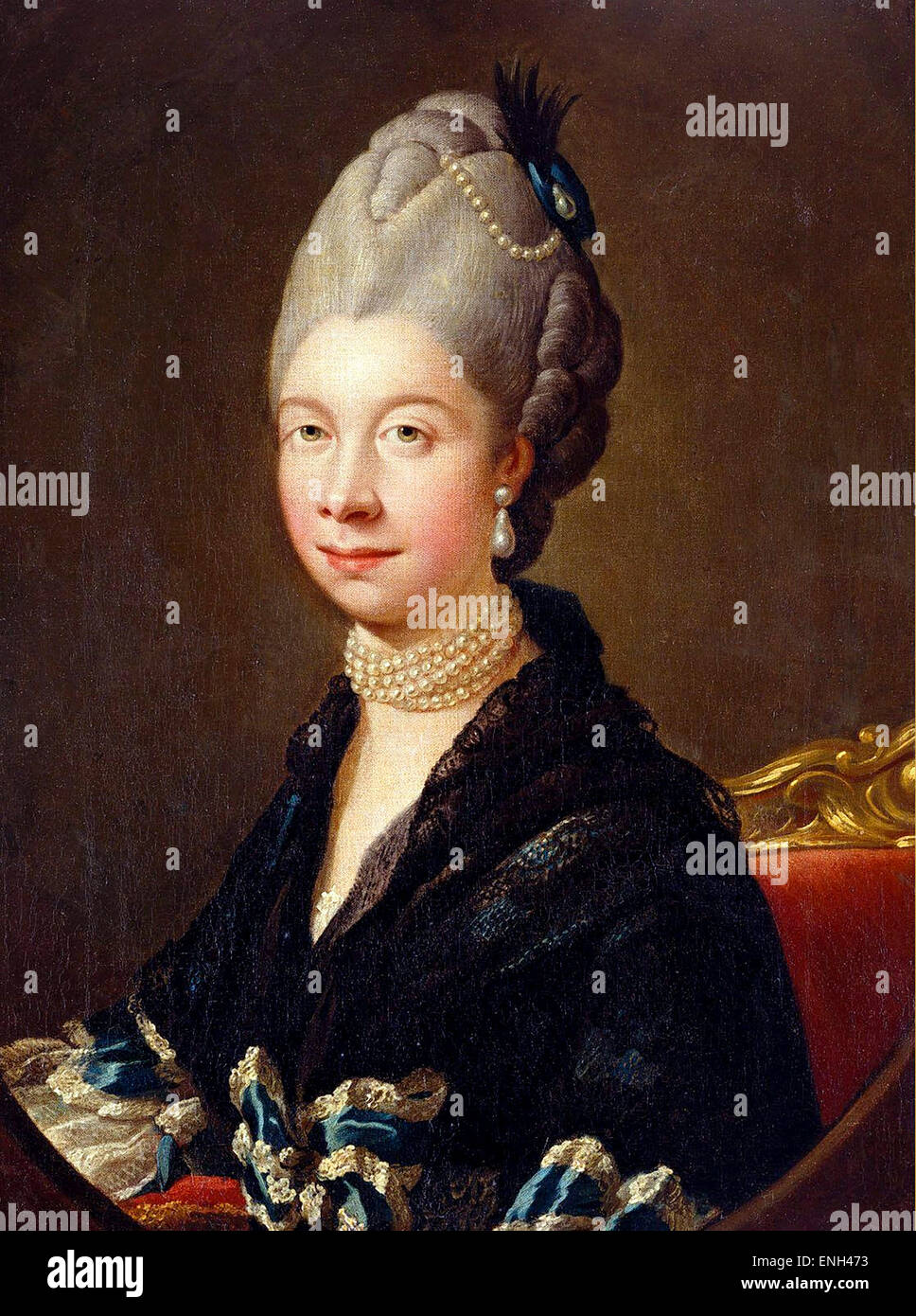Queen Charlotte de Gran Bretaña e Irlanda y esposa del rey George III Foto de stock