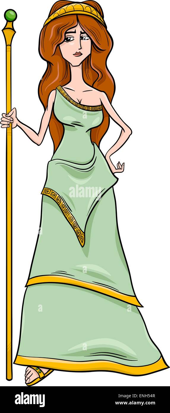 Ilustración de dibujos animados de la mitológica Diosa griega Hera Imagen  Vector de stock - Alamy
